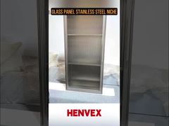 Modern Built-in Glass Door Stainless Steel Shower Niche with Corrosion Resistant