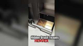 Hidden toilet brush shower niche