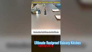 Custom 304 Stainless Steel Balcony Kitchen Cabinet Solution